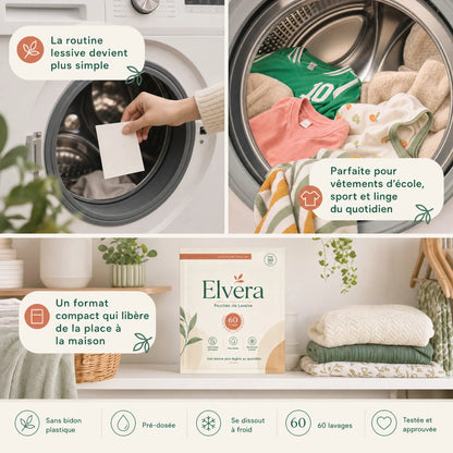 Le linge propre, sans le gros bidon